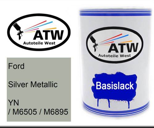 Ford, Silver Metallic, YN / M6505 / M6895: 500ml Lackdose, von ATW Autoteile West.